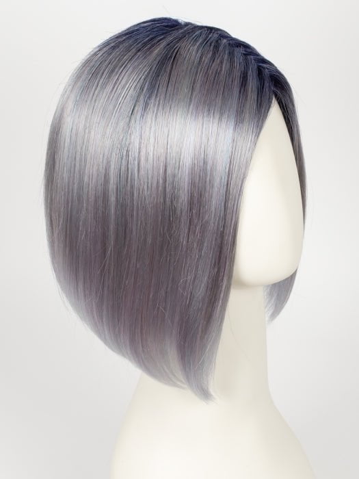 PASTEL-BLUE-R | Pastel periwinkle tone base with a dark black/purple root