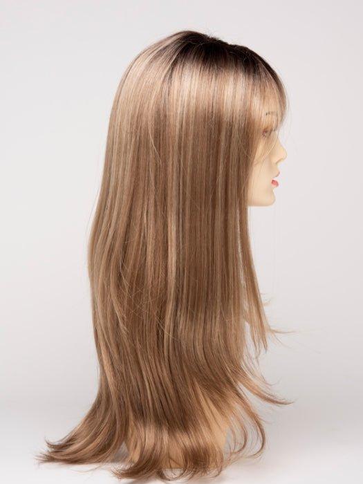 SPARKLING-CHAMPAGNE | Medium Brown roots with overall Strawberry Blonde base and soft Golden Blonde highlights