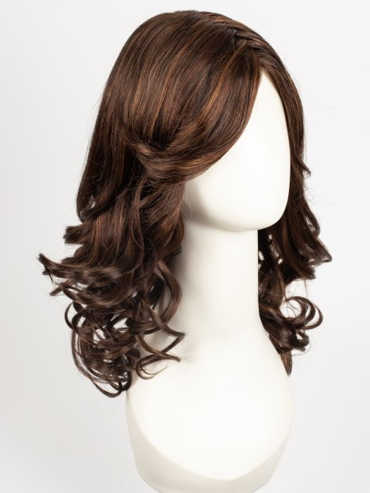 FS4/33/30A MIDNIGHT COCOA | Dark Brown, Medium Red, Medium Natural Red Blonde/Brown Blend with Medium Natural Red Blonde/Brown Blend Bold Highlights