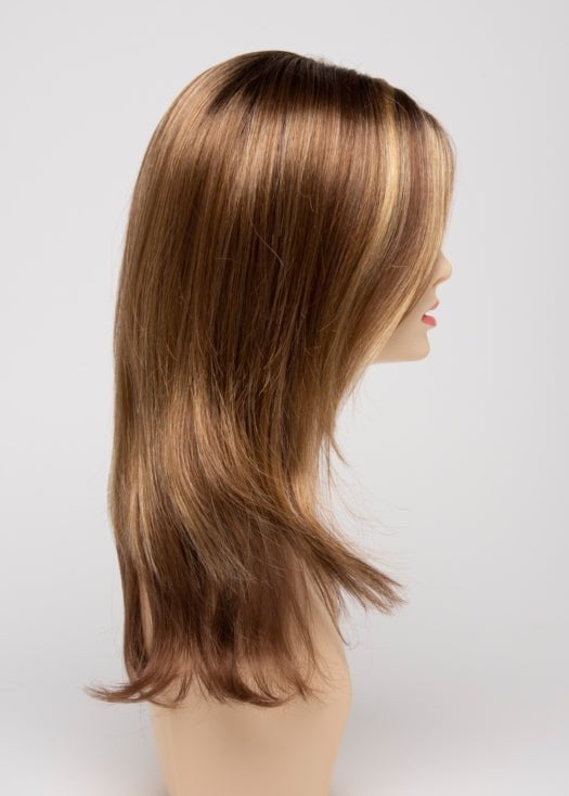 GOLDEN NUTMEG | Medium Brown roots with overall Warm Cinnamon base and Golden Blonde hightlights