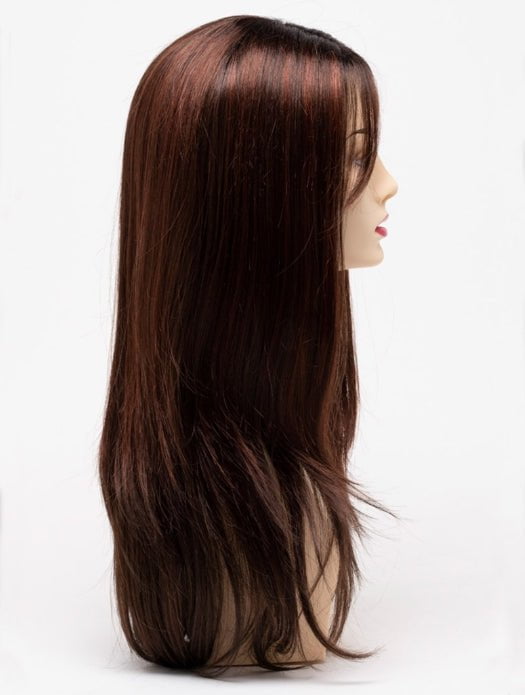 CHOCOLATE-CHERRY | Dark Brown roots with overall Medium Brown base with Deep Red highlights