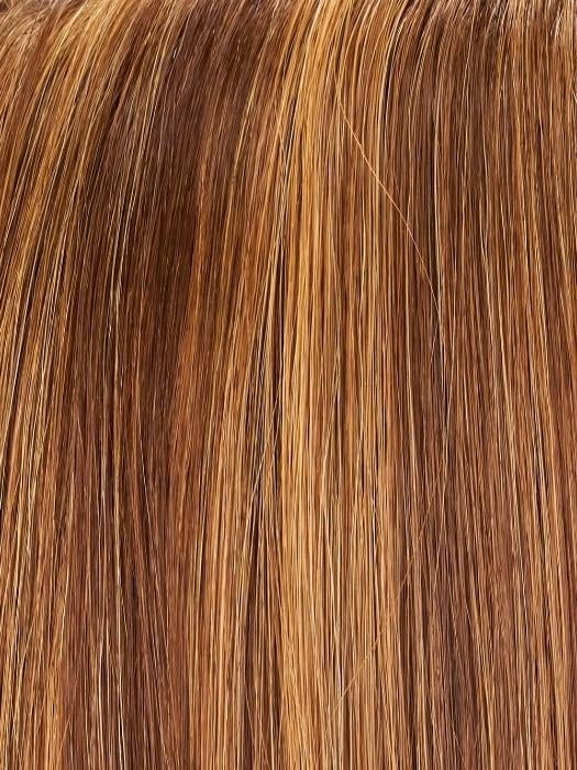 6F27 - Brown with Light Red Gold Blonde highlights & tips