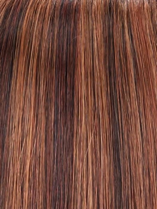 FS4/33/30A Midnight Cocoa | Dark Brown, Medium Red, Medium Natural Red Blonde/Brown Blend with Medium Natural Red Blonde/Brown Blend Bold Highlights