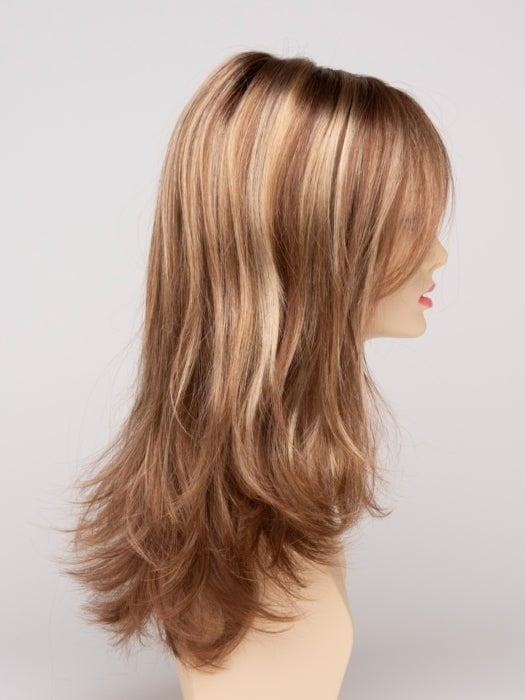 GOLDEN NUTMEG | Medium Brown roots with overall Warm Cinnamon base and Golden Blonde hightlights