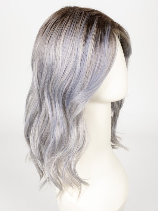 ICE BLUE ROOTED | Seamless Blend of Slate Gray Mixed with Light Steel Blue and a Touch of White Smoke with Dark Roots