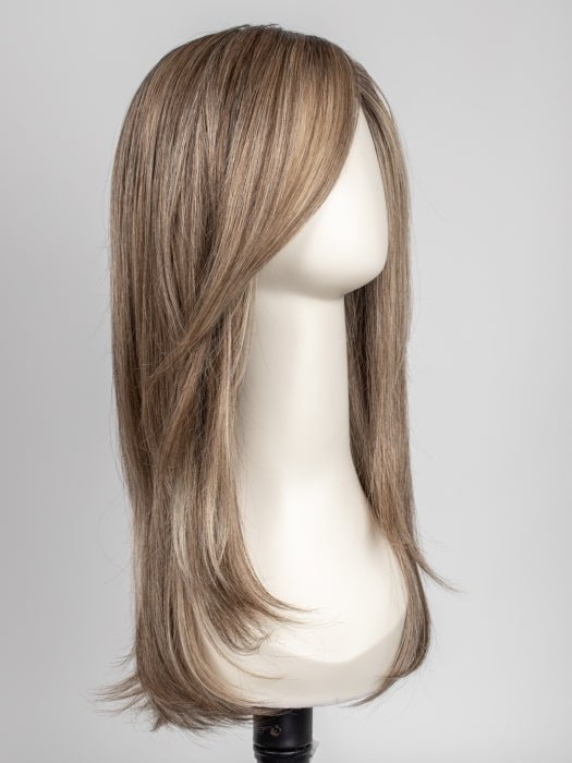 RL12/22SS SHADED CAPPUCCINO | Light Golden Brown Evenly Blended with Cool Platinum Blonde Highlights with Dark Roots