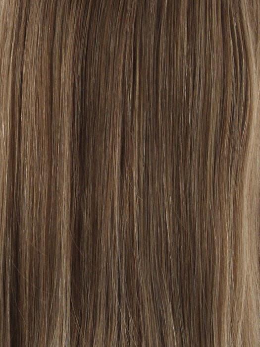 6/10T Medium Dark Brown Blended with Medium Chestnut Brown with Golden Brown Tips