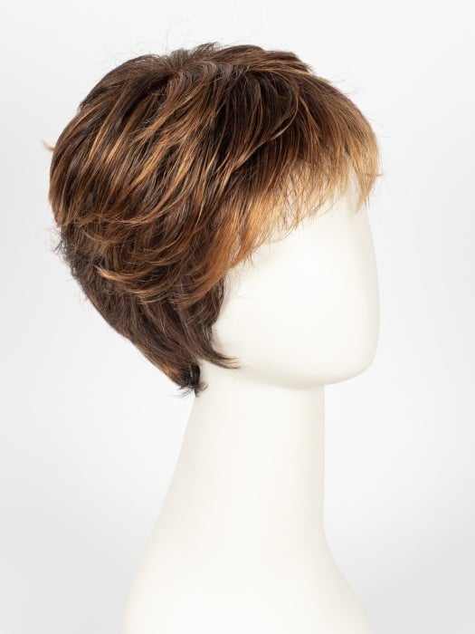 R3329S+ | GLAZED AUBURN | Rich Dark Reddish Brown With Pale Peach Blonde Highlights