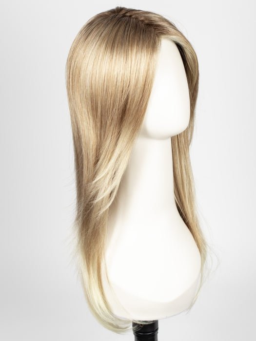 27T613S8 | Medium Natural Red-Gold Blonde and Pale Natural Gold Blonde Blend and Tipped, Shaded with Medium Brown