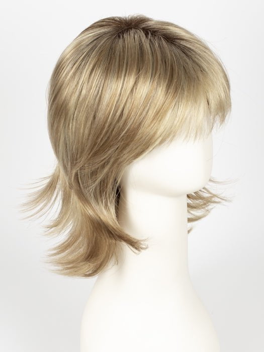 CREAMY-TOFFEE-R | Rooted Dark with Light Platinum Blonde and Light Honey Blonde evenly blended