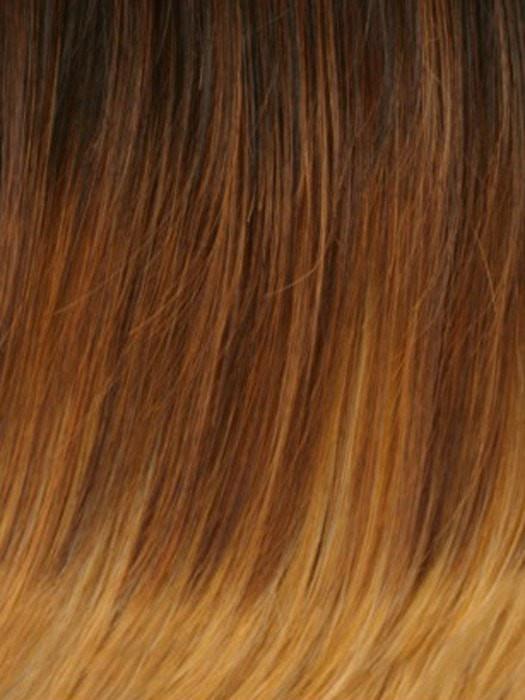 GM236 | Gradual Mix OMBRE Color. Reddish Brown Top, Reddish Auburn Middle and Golden Platinum Blonde Bottom