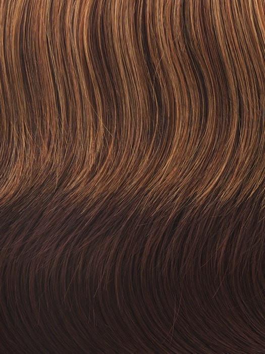 R3329S+ - Glazed Auburn - Rich Dark Reddish Brown with Pale Peach Blonde highlights