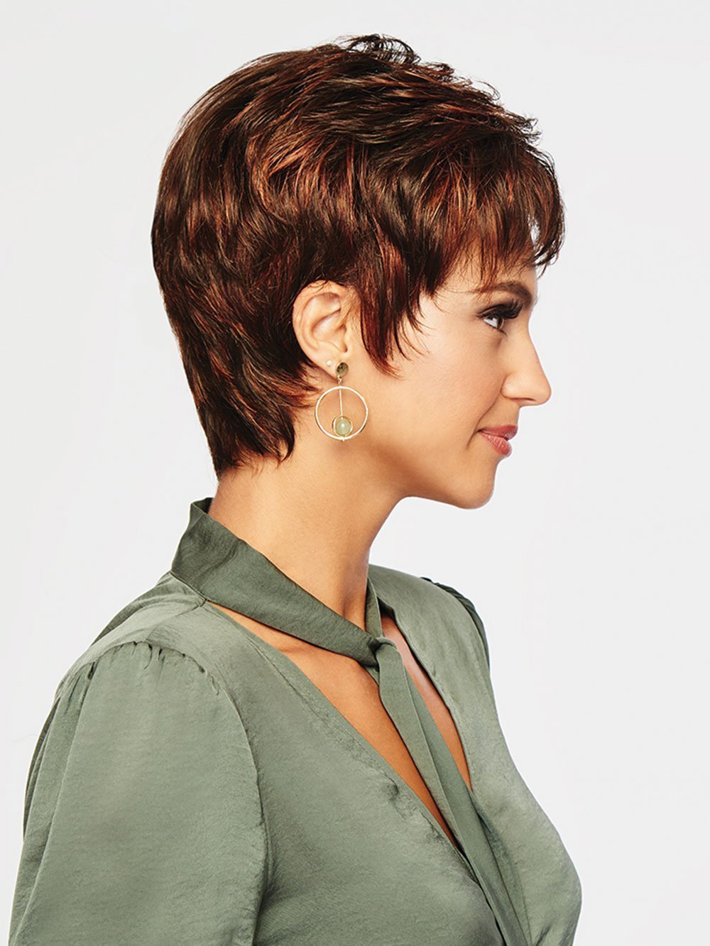 WINNER PETITE by RAQUEL WELCH | 20th Anniversary | R6/28H COPPERY MINK | Dark Medium Brown Evenly Blended with Vibrant Red Highlights