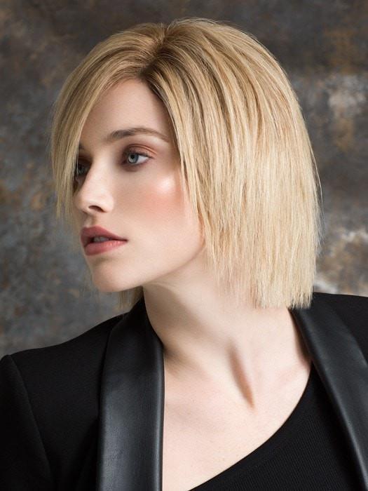 BRILLIANCE by Ellen Wille in SANDY BLONDE ROOTED | Medium Honey Blonde, Light Ash Blonde, and Lightest Reddish Brown Blend with Dark Roots